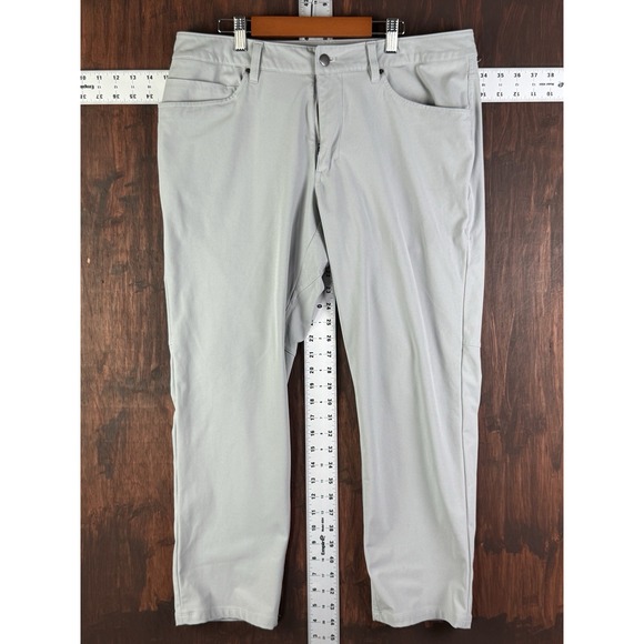 Lululemon Athletica 5 Pocket Comfort Activewear Pants Warpstreme‎ Gray Men's 34 - Picture 1 of 9